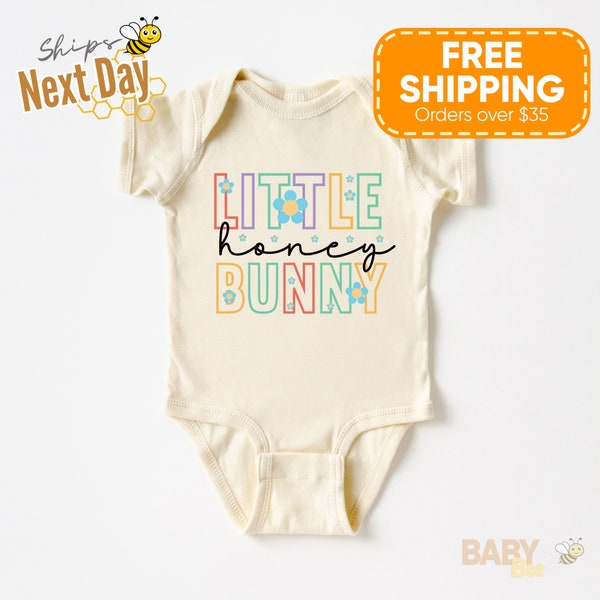 Sweet 'Little Honey Bunny' Toddler Bodysuit- Personalized First Birthday Shirt, Cute Unisex, Cotton, Birthday Gift, Comfortable and Unique