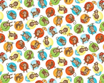 Studio E 4562-1 Two by Two Monkeys White