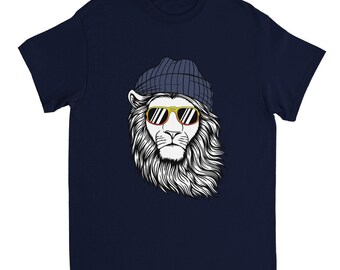 Urban Chic Lion : T-shirt décontracté en coton pour votre style