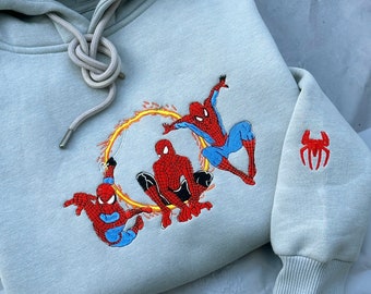 Spiderman Embroidered Hoodie, Spiderman embroidered sweatshirt, Spiderman embroidery, Spiderman Hoodies, Peter Parker sweatshirt, Spiderman,