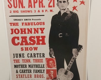 Johnny Cash Concert Poster: Vintage Style Print (11x17 inch)
