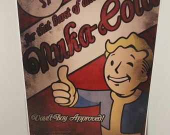 Vault Boy Nuka Cola Poster: Video Game Art (11x17 inch)