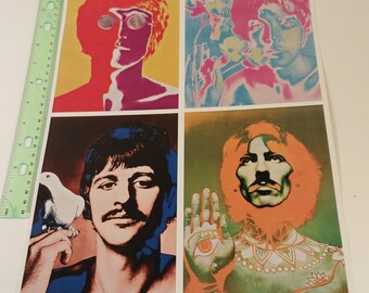 Beatles 1960s Psychedelic Art Print (11x17 Inch) - Etsy Israel