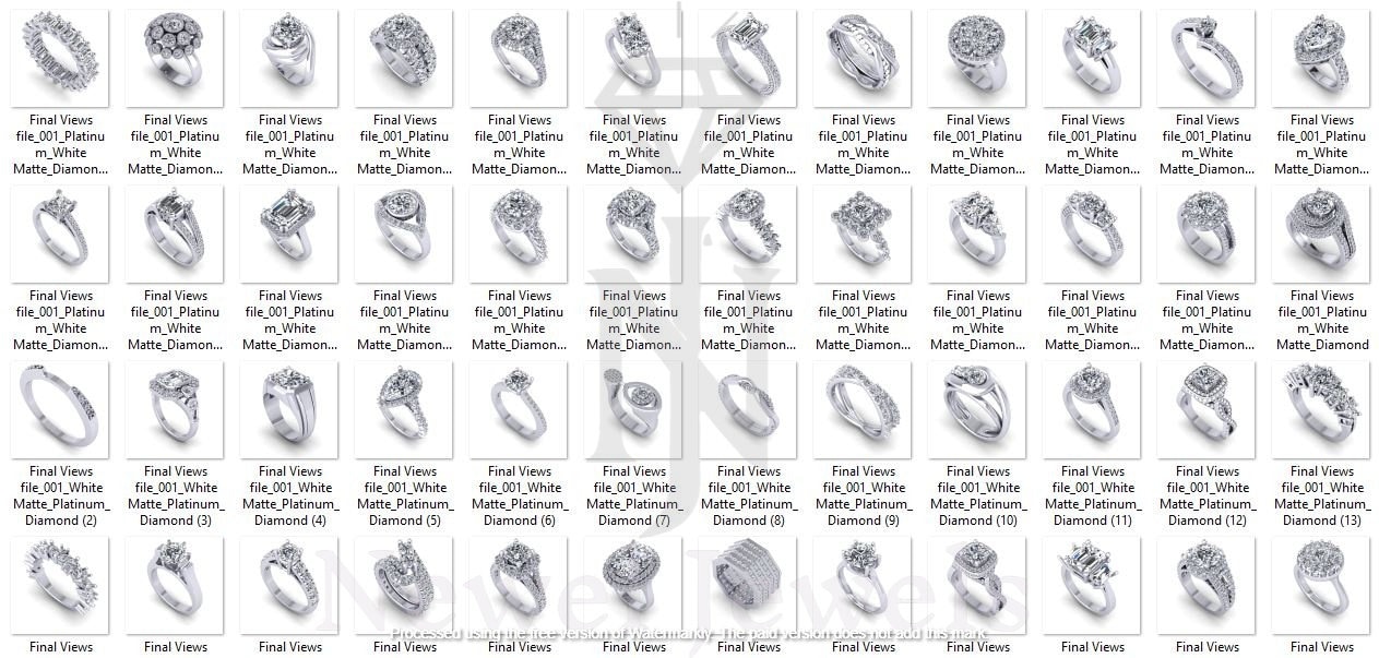 Regular Ring Models Crafted Elegance: 50+ Exquisite 3D Printed Ring Models in One Pack - Etsy