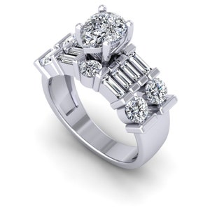 3D STL Ring File  NJ-2242 with renders