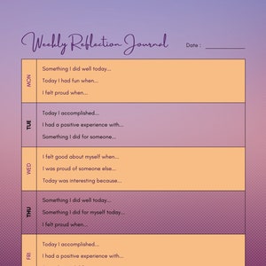 Weekly Reflection Journal