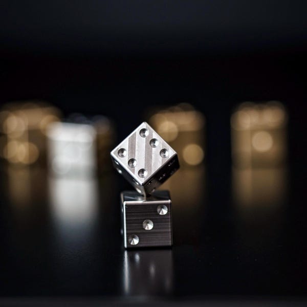 Premium Stainless Steel Dice - Set of Two - Heavy Weight Dice - Professional Size - DND - Precison Machined in the USA