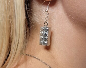 Metal Brick Earrings