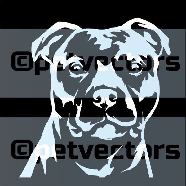 Staffordshire Bull Terrier chien eps svg png vecteur coupe fichier blanc négatif