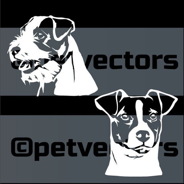 Jack Russell Terrier eps svg png vector cutting file white negative