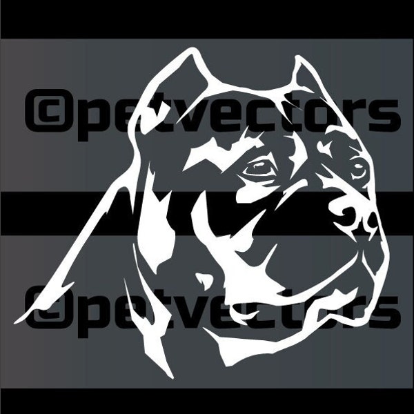 American Bully eps svg png vector snijbestand negatief wit