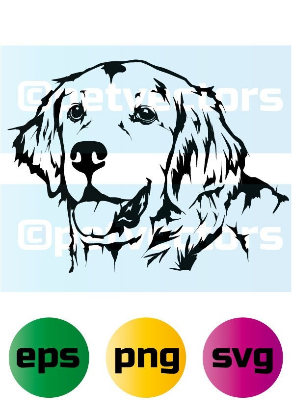 Golden Retriever Dog Eps Svg Png Vector Cutting File - Etsy
