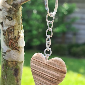 Wooden heart keychain
