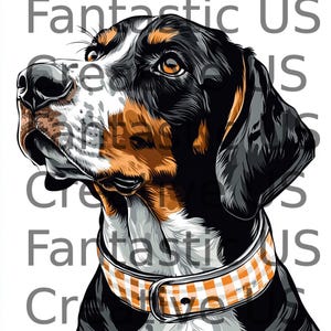 Bluetick Coonhound-dambordhalsband direct downloaden, inclusief JPEG-, SVG- en PNG-bestanden, perfect voor sublimatie