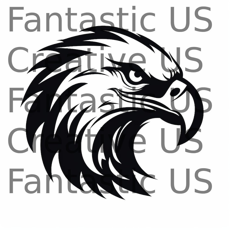 Instant Download Bald Eagle Mascot Head Outline Including - Etsy