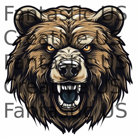 Grizzly Bear Face Outline