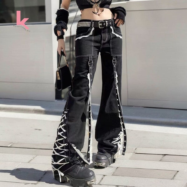 ORANDESIGNE Baggy Jeans Herren - Barrel Fit Destroyed Denim Streetwear