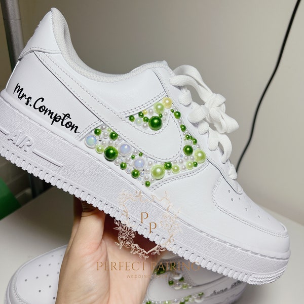 Wedding Bridal Sneaker Personalized Air force 1  Wedding Sneaker Wedding BRIDE Sneakers Wedding Shoes For Bride Custom Wedding Sneakers