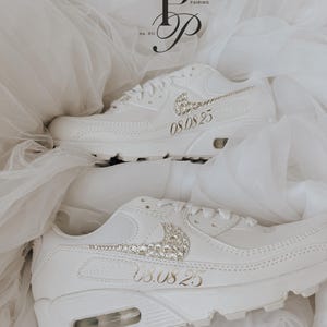 Custom Air Max 90 Wedding Sneakers with Rhinestone image 4