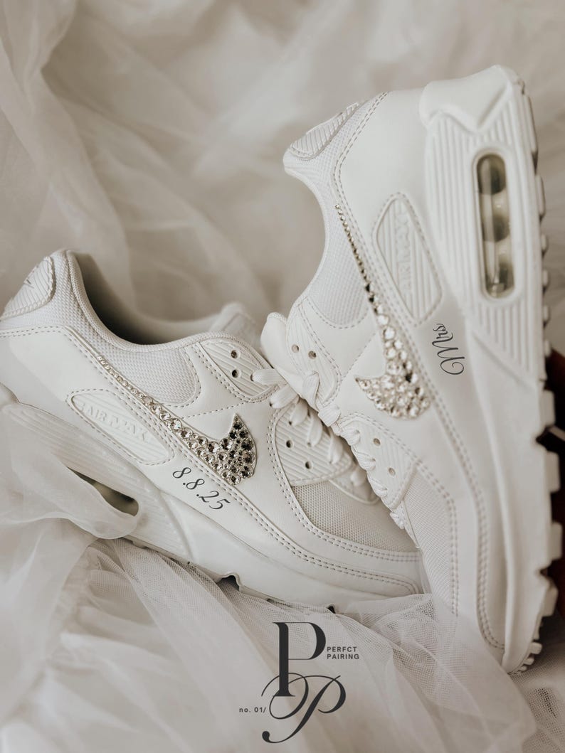 Custom Air Max 90 Wedding Sneakers with Rhinestone image 6