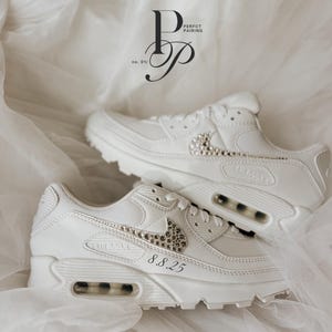 Custom Air Max 90 Wedding Sneakers with Rhinestone image 3