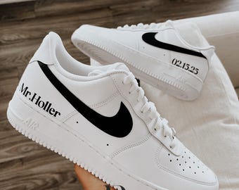 Personalized Groom Sneaker Nike Air Force 1 Wedding Shoes | Custom Wedding Sneakers for Him | Gift for Groom | Wedding Day Shoes
