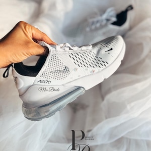 Wedding Air Max 270 Comfortable Bridal Sneakers | Custom Personalized Wedding Shoes for Bride | Nike Air Max 270 Wedding Sneakers