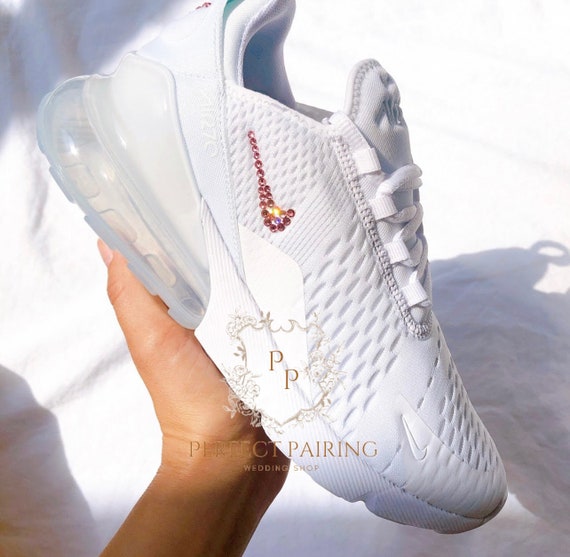 air max 270 Custom Pink Rhinestone Sneakers Women's Sparkly Nike Shoes  Stylish Comfortable