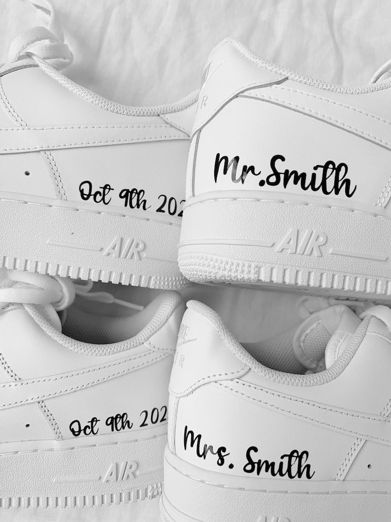 Wedding Air Force Sneakers for Bride & Groom Matching, Custom Nike AF1 ...