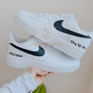 Nike groom custom air force 1 wedding sneakers for Grooms nike sneakers for wedding