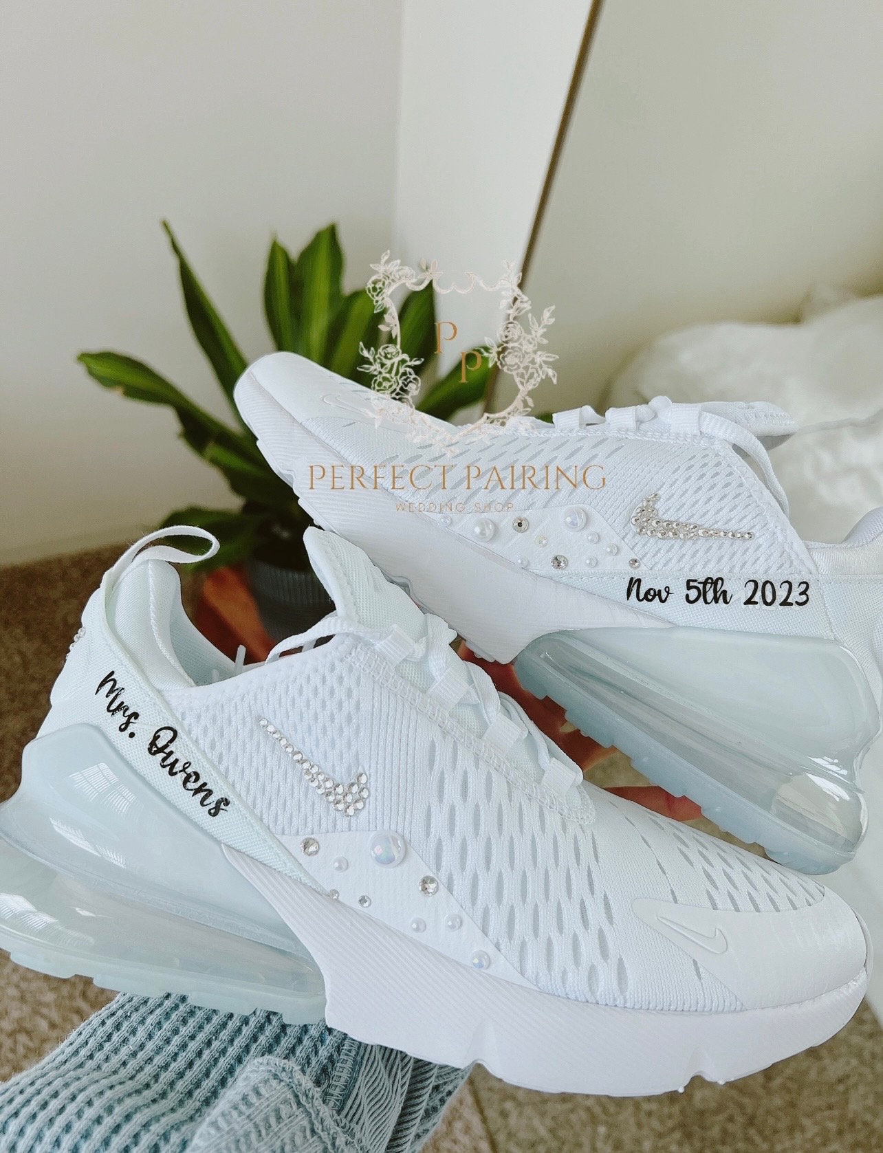 Swarovski Air Max 270 Custom Made Women's Nike Air Max 270 White
