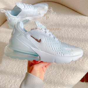 Nike Air Max 270 Custom Sneakers with Swarovski Rhinestones, Comfortable White Sneakers for Women, Gift for Her, Summer Workout Shoes