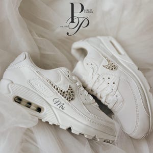 Custom Air Max 90 Wedding Sneakers with Rhinestone image 7