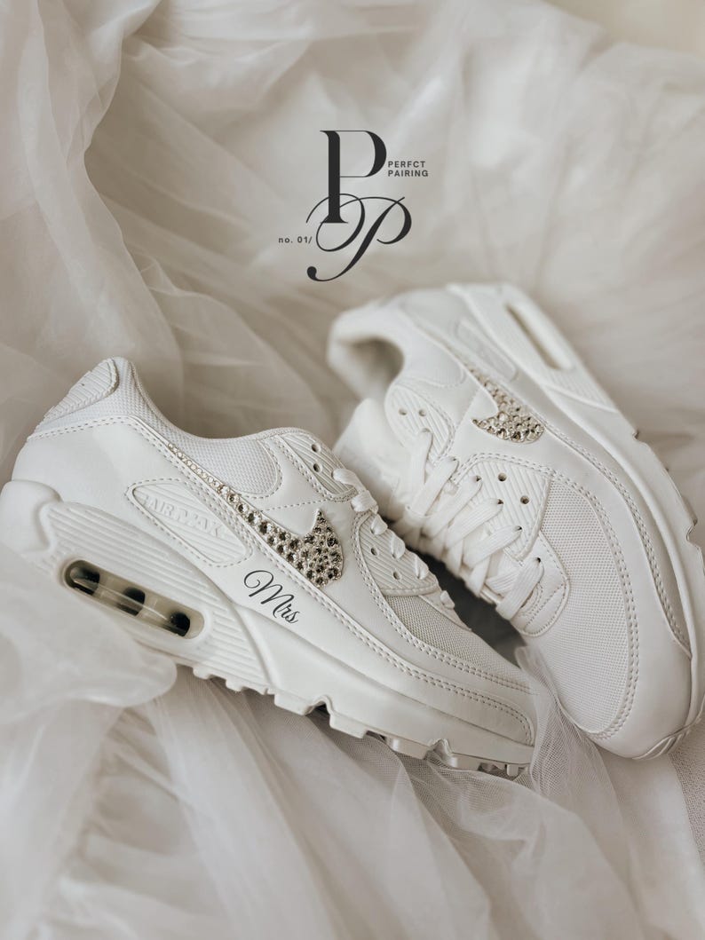 Custom Air Max 90 Wedding Sneakers with Rhinestone image 7