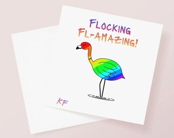 Flocking Fl-amazing Greetings Card - Blank