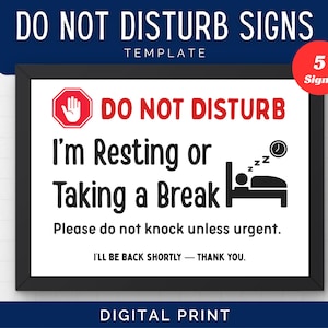 Do Not Disturb Sign Bundle - Printable Focus Mode, Live Call, Resting, Interview Signs for Office,  Remote Work, Door Decor, DIGITAL PRINT
