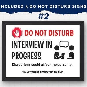 Do Not Disturb Sign Bundle - Printable Focus Mode, Live Call, Resting ...