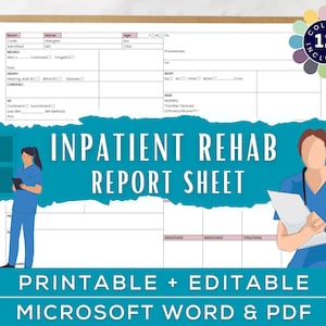 Könnte beinhalten: Druckbare Vorlage für ein stationäres Reha-Berichtsblatt im Microsoft Word- und PDF-Format. Die Vorlage enthält Abschnitte für Patienteninformationen, Krankengeschichte und Behandlungsplan. Die Vorlage ist für die Verwendung durch medizinisches Fachpersonal konzipiert.
