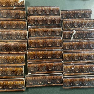 Antique Victorian Minton Tile Trim Lot of 23 pieces
