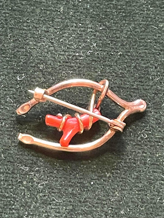 Antique Wishbone Coral Design Pin - image 2