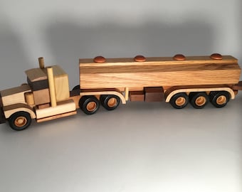 Australian Road Train Tanker Truck and 3 Trailers - Custom Wooden Model