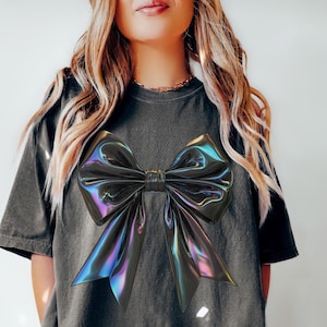 Dark Coquette, Coquette Shirt, Soft Girl Aesthetic, Dark Bow Shirt, Bow Tshirt, Coquette Tshirt, Goth Coquette
