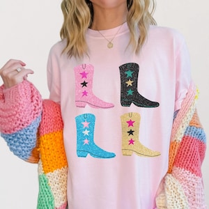 Comfort Colors® Cowboy Boots Shirt, Rodeo T-Shirt, Cowgirl Tee, Country Concert Tshirt, Western Graphic Tee For Women