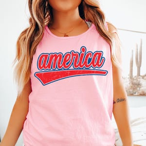 Comfort Colors America Tank, Usa Patriotic Tee, 4th of July Party TShirt, Trendy Usa Celebration Shirt, July 4th Tank Top