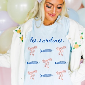 Comfort Colors Sardines Les Sardines Shirt Tinned Fish Sardines Shirt Downtown Girl Old Money Aesthetic Trendy Tshirt Coastal Tshirt
