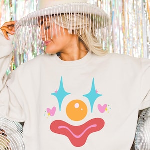 Clown Sweatshirt, Clown Sweater, Clowncore Sweatshirt, Cute Clown Lover Gift Clown Core Shirt