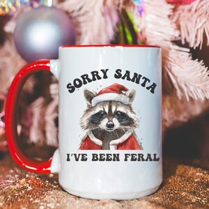 Funny Christmas Mug Raccoon Coffee Mug Holiday Coffee Mug Christmas Gifts