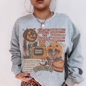 Halloween-trui, Halloween-shirt, Griezelig seizoen, Halloween-sweater, Retro Griezelig seizoen, Halloween-ronde hals