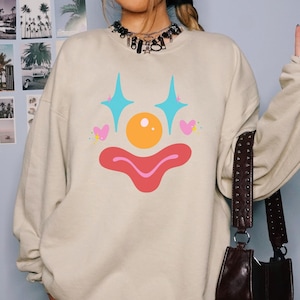 Clown Sweatshirt, Clown Sweater, Clowncore Sweatshirt, Cute Clown Lover Gift Clown Core Shirt