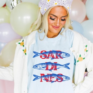 Comfort Colors Sardines Les Sardines Shirt Tinned Fish Sardines Shirt Downtown Girl Old Money Aesthetic Trendy Tshirt Coastal Tshirt